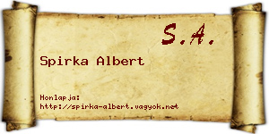 Spirka Albert névjegykártya