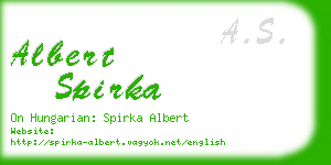 albert spirka business card